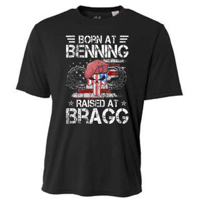 82nd Airborne Division Born At Ft Benning Raised Fort Bragg Cooling Performance Crew T-Shirt