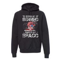 82nd Airborne Division Born At Ft Benning Raised Fort Bragg Premium Hoodie