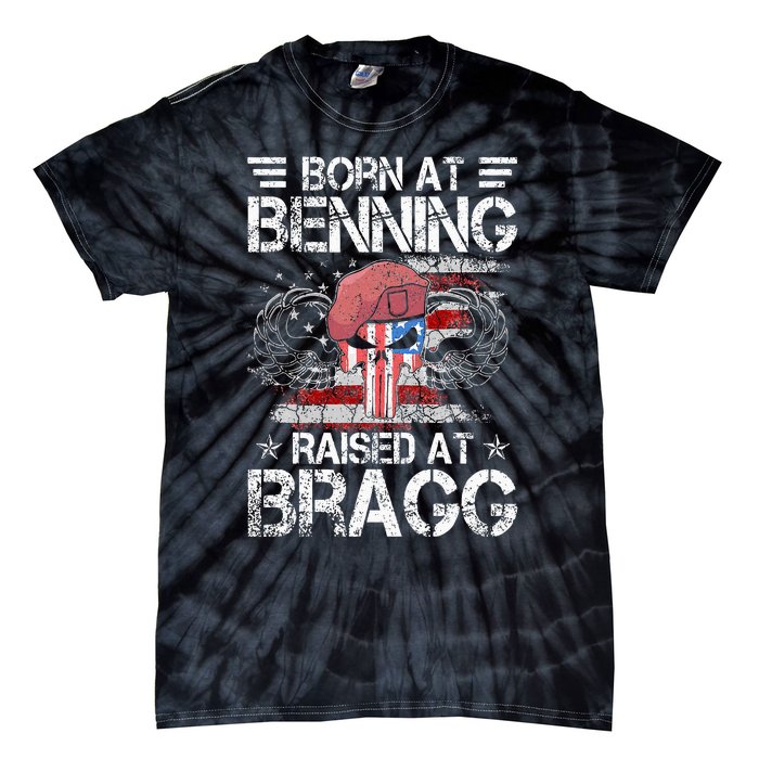 82nd Airborne Division Born At Ft Benning Raised Fort Bragg Tie-Dye T-Shirt