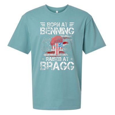 82nd Airborne Division Born At Ft Benning Raised Fort Bragg Sueded Cloud Jersey T-Shirt