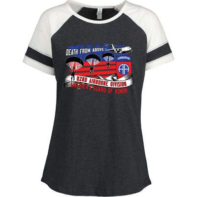 82nd Airborne Division Paratrooper Veteran Fort Bragg Gifts Enza Ladies Jersey Colorblock Tee