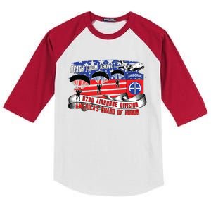 82nd Airborne Division Paratrooper Veteran Fort Bragg Gifts Kids Colorblock Raglan Jersey