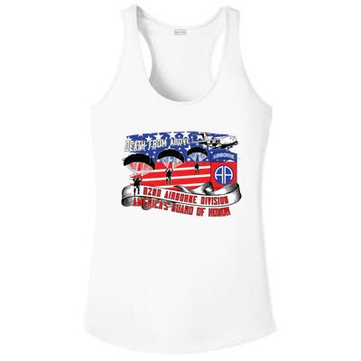 82nd Airborne Division Paratrooper Veteran Fort Bragg Gifts Ladies PosiCharge Competitor Racerback Tank