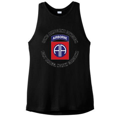 82nd Airborne Division Fort Bragg North Carolina Emblem Vet Ladies PosiCharge Tri-Blend Wicking Tank