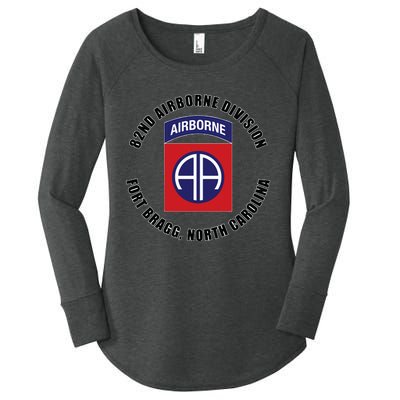 82nd Airborne Division Fort Bragg North Carolina Emblem Vet Women's Perfect Tri Tunic Long Sleeve Shirt