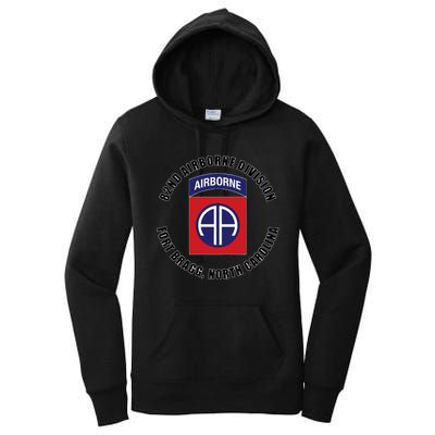 82nd Airborne Division Fort Bragg North Carolina Emblem Vet Women's Pullover Hoodie