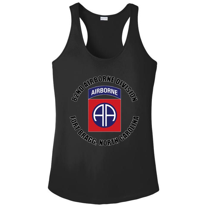 82nd Airborne Division Fort Bragg North Carolina Emblem Vet Ladies PosiCharge Competitor Racerback Tank