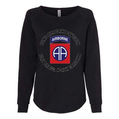 82nd Airborne Division Fort Bragg North Carolina Emblem Vet Womens California Wash Sweatshirt