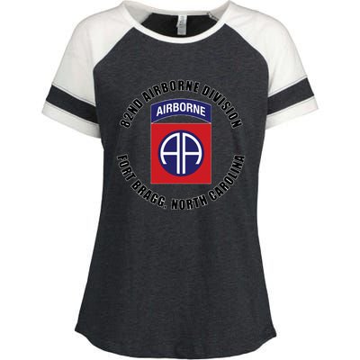 82nd Airborne Division Fort Bragg North Carolina Emblem Vet Enza Ladies Jersey Colorblock Tee