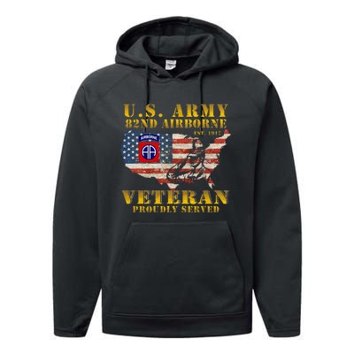 82nd Airborne Division Death From Above Fort Bragg Performance Fleece Hoodie