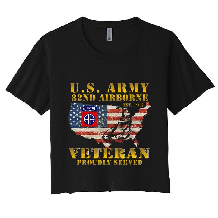 82nd Airborne Division Death From Above Fort Bragg Women's Crop Top Tee