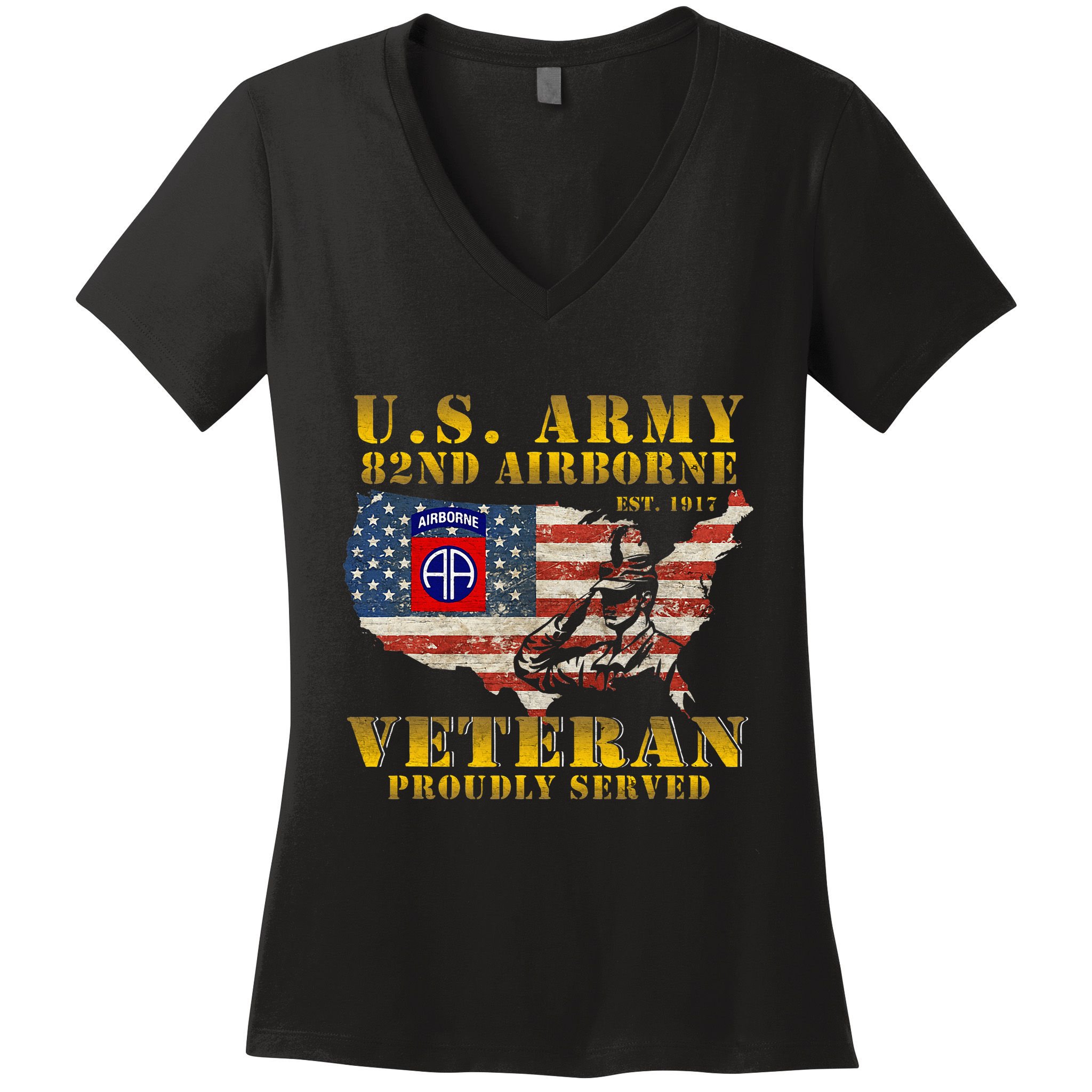 82nd Airborne Division Death From Above Fort Bragg Women's V-Neck T-Shirt