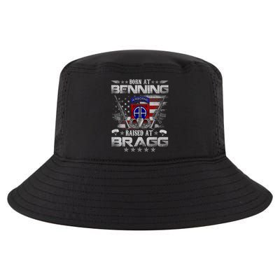 82nd Airborne Division Born At Ft Benning Raised Fort Bragg Cool Comfort Performance Bucket Hat