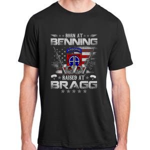 82nd Airborne Division Born At Ft Benning Raised Fort Bragg Adult ChromaSoft Performance T-Shirt