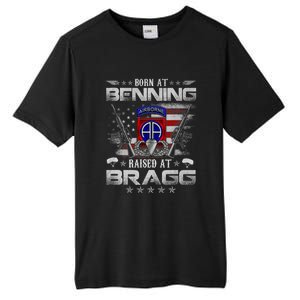 82nd Airborne Division Born At Ft Benning Raised Fort Bragg Tall Fusion ChromaSoft Performance T-Shirt