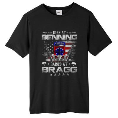 82nd Airborne Division Born At Ft Benning Raised Fort Bragg Tall Fusion ChromaSoft Performance T-Shirt