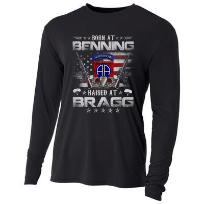 82nd Airborne Division Born At Ft Benning Raised Fort Bragg Cooling Performance Long Sleeve Crew