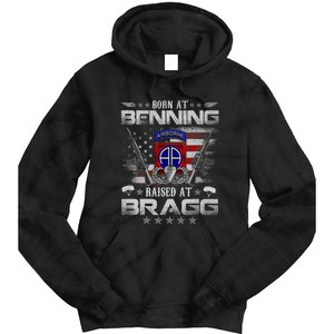 82nd Airborne Division Born At Ft Benning Raised Fort Bragg Tie Dye Hoodie