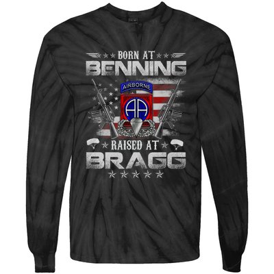 82nd Airborne Division Born At Ft Benning Raised Fort Bragg Tie-Dye Long Sleeve Shirt