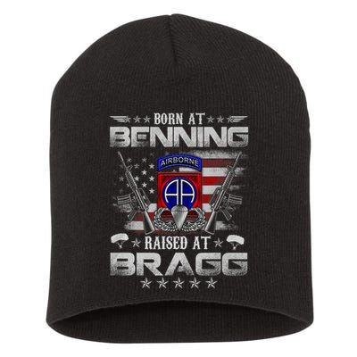 82nd Airborne Division Born At Ft Benning Raised Fort Bragg Short Acrylic Beanie