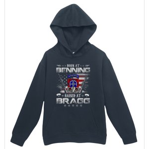 82nd Airborne Division Born At Ft Benning Raised Fort Bragg Urban Pullover Hoodie