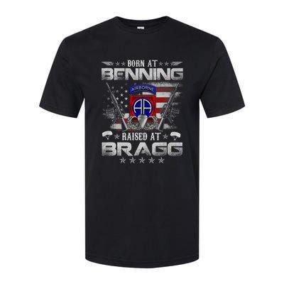 82nd Airborne Division Born At Ft Benning Raised Fort Bragg Softstyle CVC T-Shirt