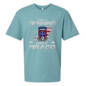 82nd Airborne Division Born At Ft Benning Raised Fort Bragg Sueded Cloud Jersey T-Shirt