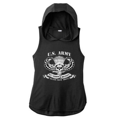 82nd Airborne Division Paratrooper Veteran Fort Bragg Gifts Ladies PosiCharge Tri-Blend Wicking Draft Hoodie Tank