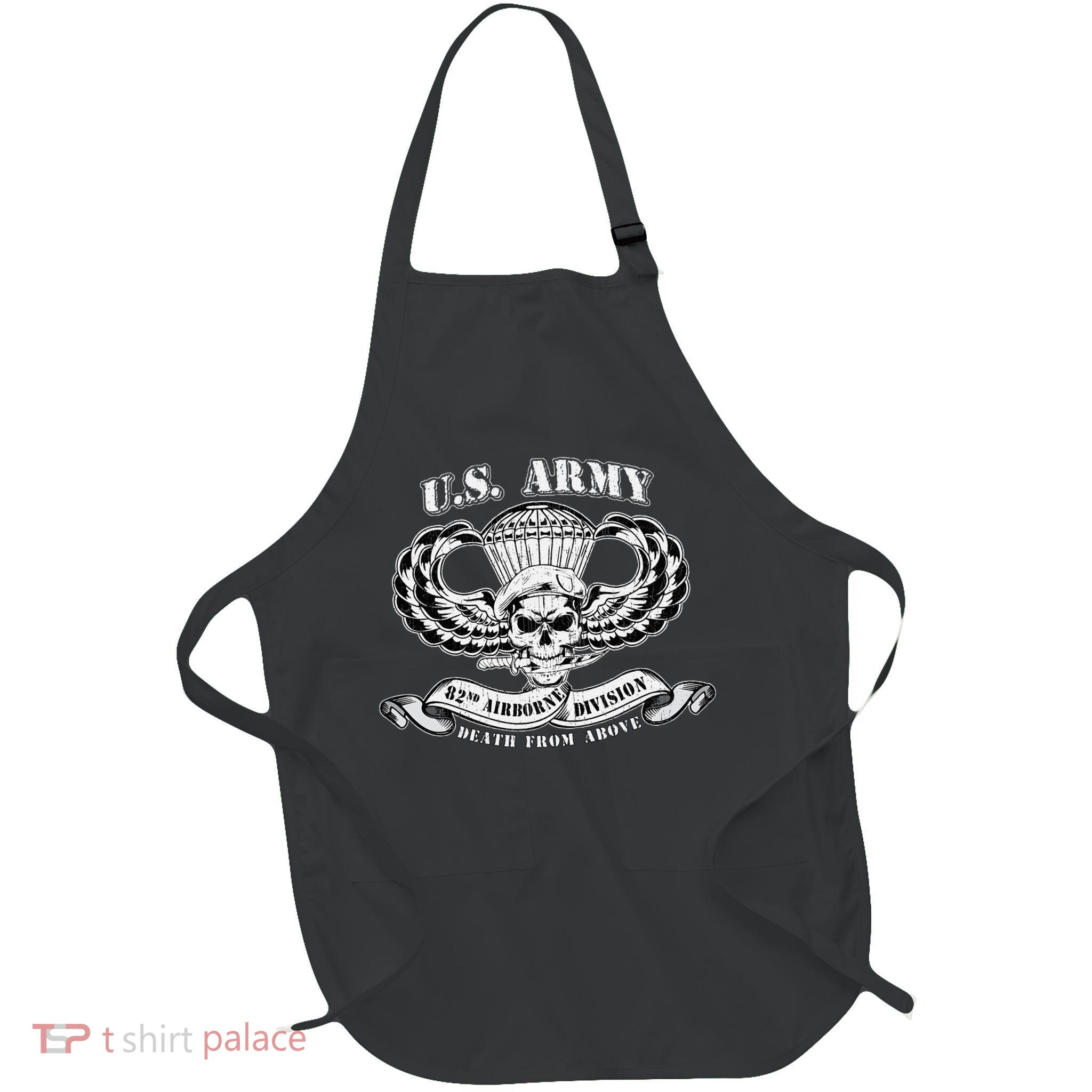 82nd Airborne Division Paratrooper Veteran Fort Bragg Gifts Full-Length Apron With Pockets