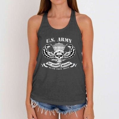 82nd Airborne Division Paratrooper Veteran Fort Bragg Gifts Women's Knotted Racerback Tank