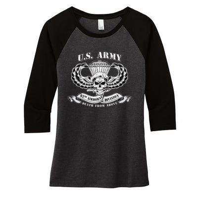 82nd Airborne Division Paratrooper Veteran Fort Bragg Gifts Women's Tri-Blend 3/4-Sleeve Raglan Shirt