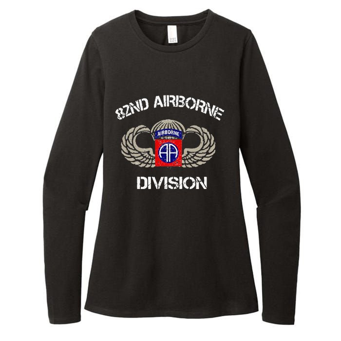 82nd Airborne Division Veteran Womens CVC Long Sleeve Shirt