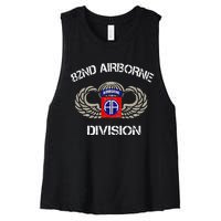 82nd Airborne Division Veteran Women's Racerback Cropped Tank