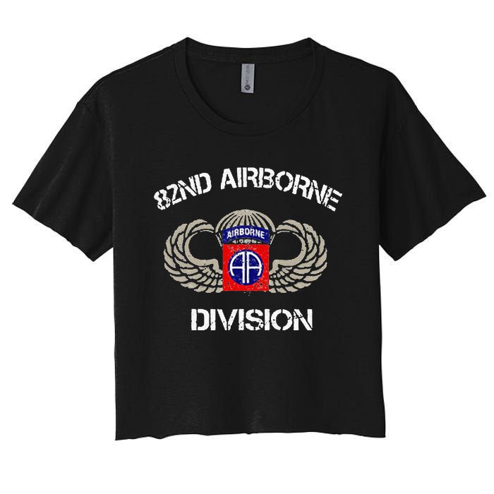 82nd Airborne Division Veteran Women's Crop Top Tee