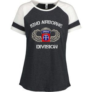 82nd Airborne Division Veteran Enza Ladies Jersey Colorblock Tee