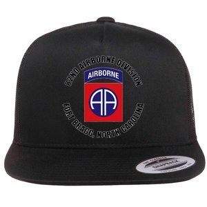 82nd Airborne Division Fort Bragg North Carolina Emblem Vet Flat Bill Trucker Hat