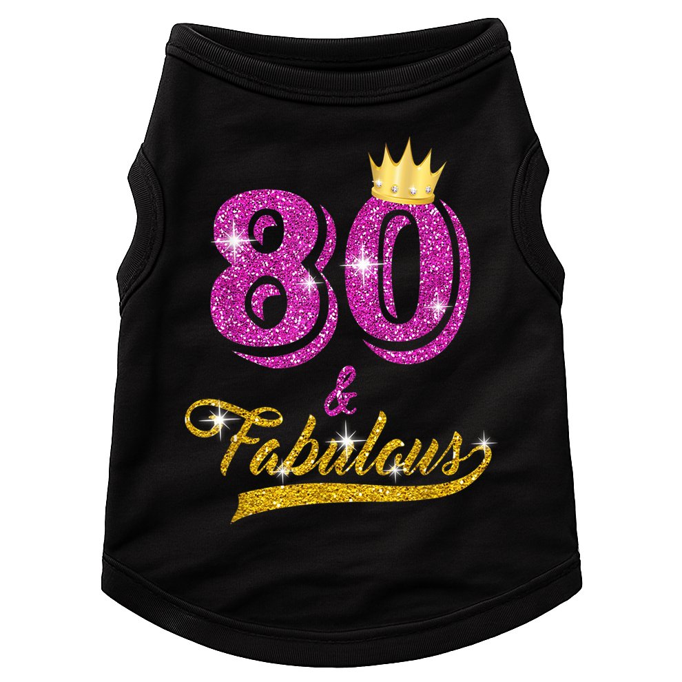 80 and Fabulous 80 yrs old B-day 80th Birthday Gift shirt Doggie Tank