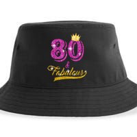 80 and Fabulous 80 yrs old B-day 80th Birthday Gift shirt Sustainable Bucket Hat