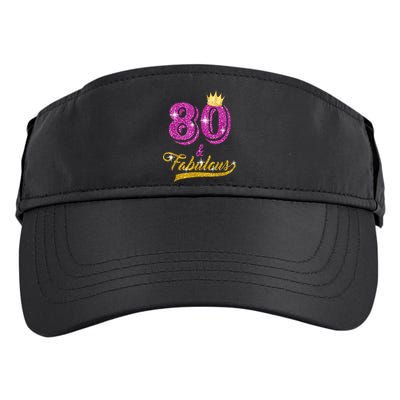 80 and Fabulous 80 yrs old B-day 80th Birthday Gift shirt Adult Drive Performance Visor