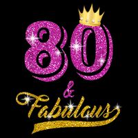 80 and Fabulous 80 yrs old B-day 80th Birthday Gift shirt Drawstring Bag