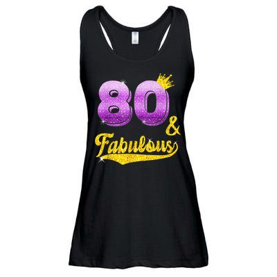 80 and fabulous - 80 years old Gift - 80th Birthday Ladies Essential Flowy Tank