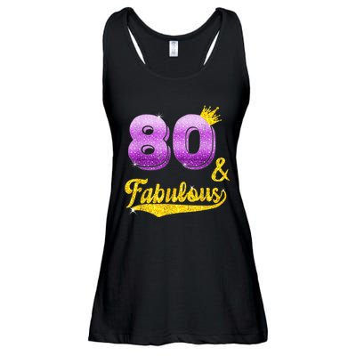 80 and fabulous - 80 years old Gift - 80th Birthday Ladies Essential Flowy Tank