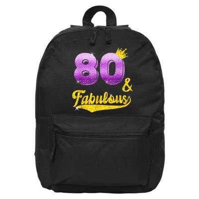 80 and fabulous - 80 years old Gift - 80th Birthday 16 in Basic Backpack