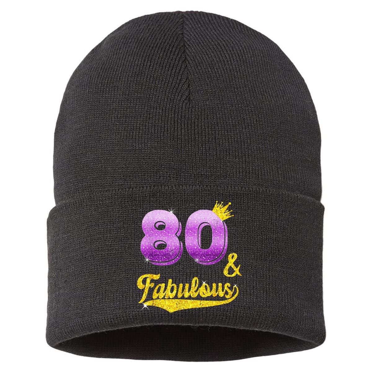 80 and fabulous - 80 years old Gift - 80th Birthday Sustainable Knit Beanie