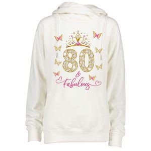 80 And Fabulous 80 Years Old Women 80th Birthday Womens Funnel Neck Pullover Hood