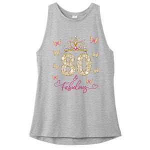 80 And Fabulous 80 Years Old Women 80th Birthday Ladies PosiCharge Tri-Blend Wicking Tank