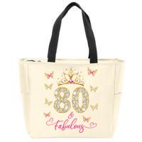 80 And Fabulous 80 Years Old Women 80th Birthday Zip Tote Bag
