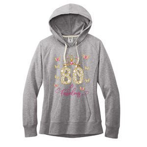 80 And Fabulous 80 Years Old Women 80th Birthday Women's Fleece Hoodie