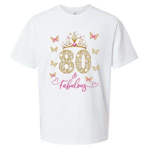 80 And Fabulous 80 Years Old Women 80th Birthday Sueded Cloud Jersey T-Shirt