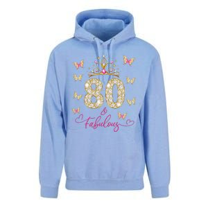 80 And Fabulous 80 Years Old Women 80th Birthday Unisex Surf Hoodie